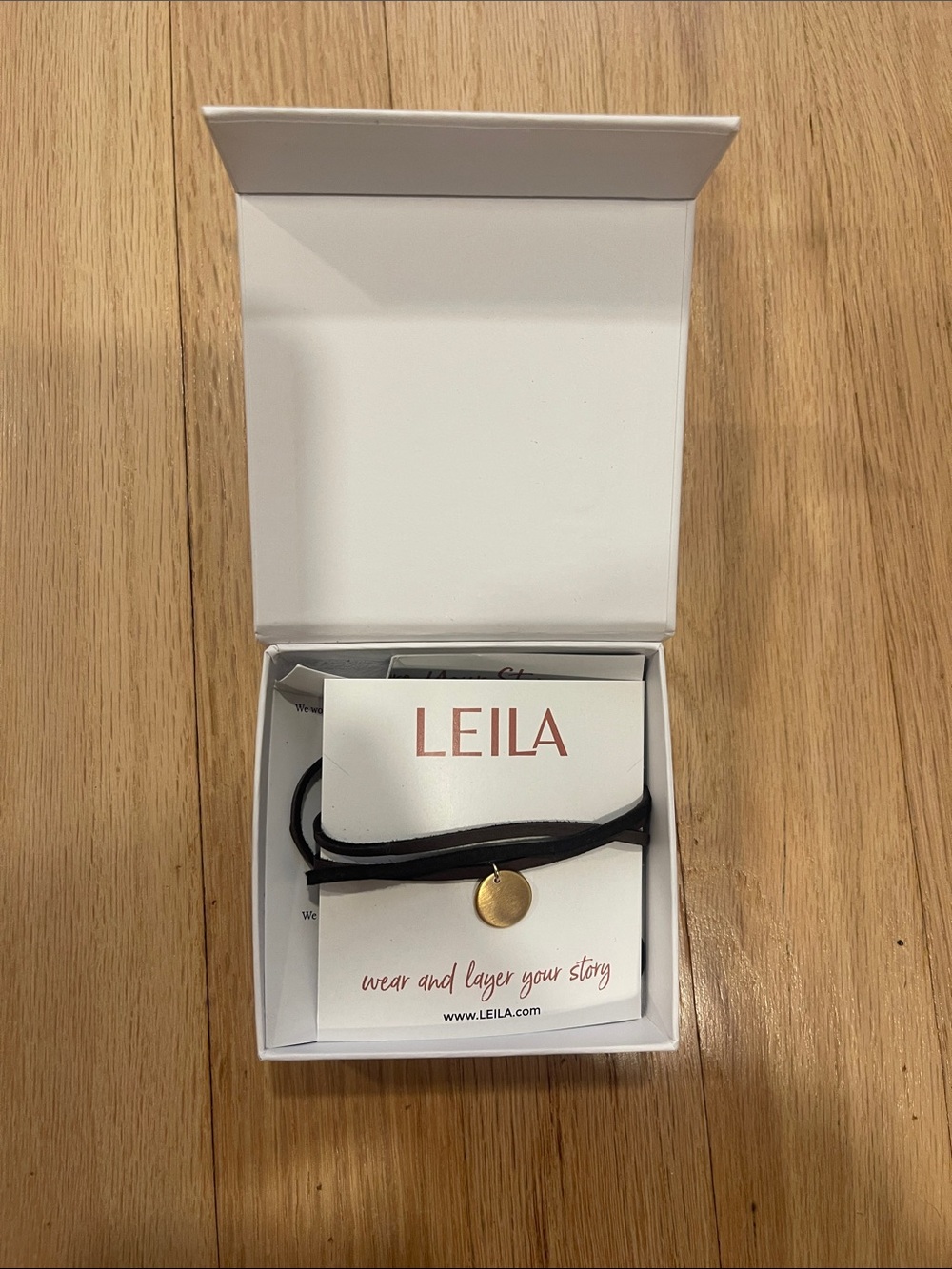 LEILA Black Suede choker with Gold Disc Charm